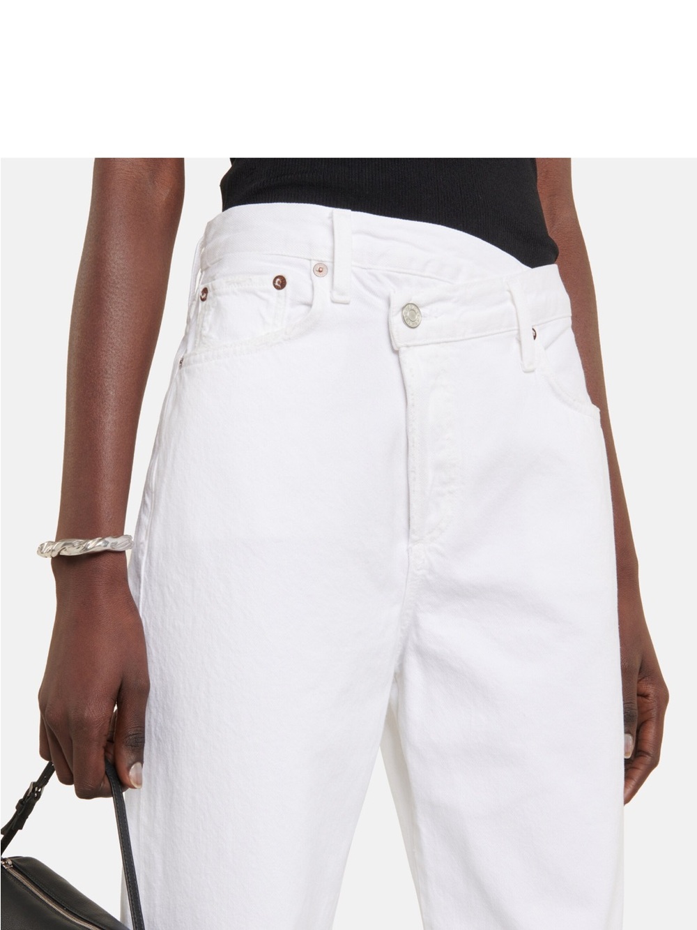 Agolde Criss High-Rise White Straight Jeans